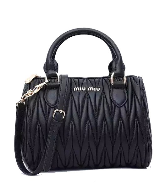 Miu Miu Matelasse Original Leather Top Handle Bag Black