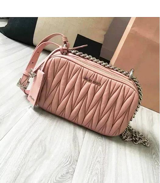 Miu Miu Matelasse Pink Original Leather Chains Bag-1