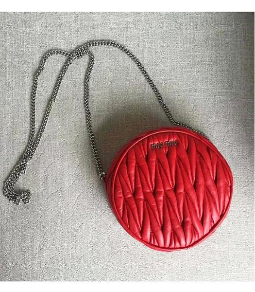 Miu Miu Matelasse Red Original Leather Small Chains Bag