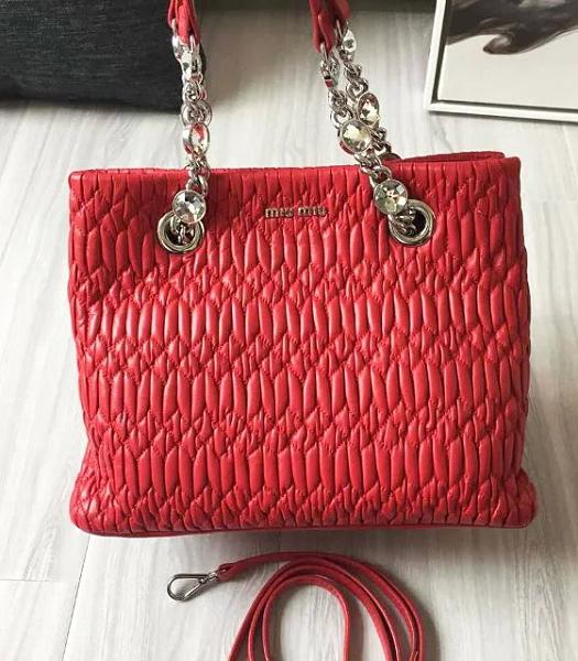 Miu Miu Matelasse Red Original Sheepskin Shoulder Bag