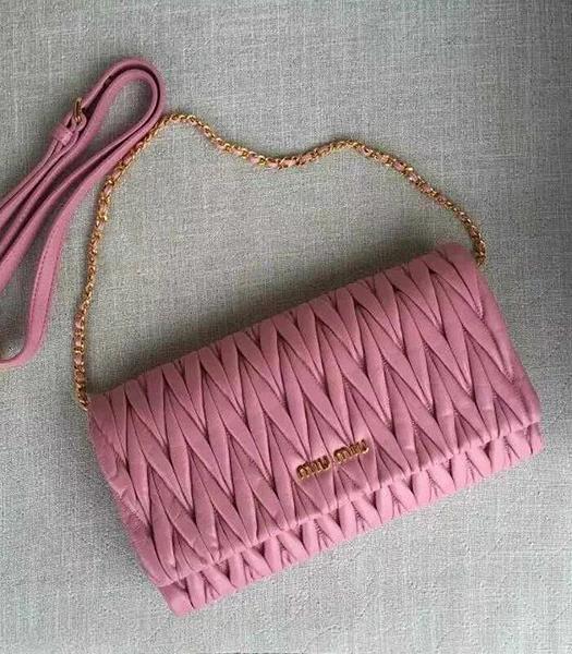 Miu Miu Matelasse Sheepskin Leather Shoulder Bag BT0345 Pink