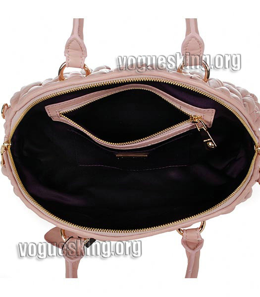 Miu Miu Medium Bowler Bag In Pink Matelasse Lambskin Leather-4