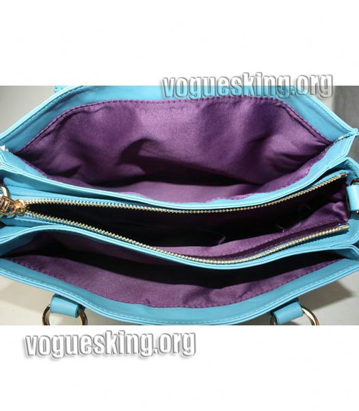 Miu Miu Medium Sky Blue Calfskin Leather Tote Shoulder Bag-3