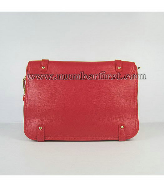 Miu Miu Messenger Bag Red Calfskin Leather Golden Metal-2
