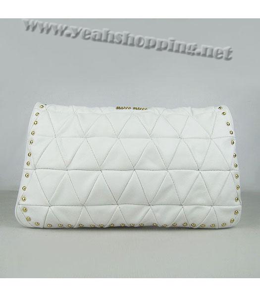 Miu Miu New Quilted Shoulder Bag White Lambskin-5