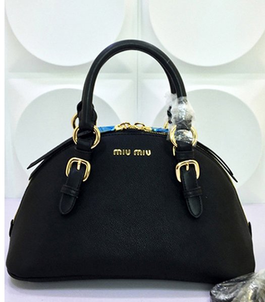 Miu Miu New Style Black Leather Top-handle Bag