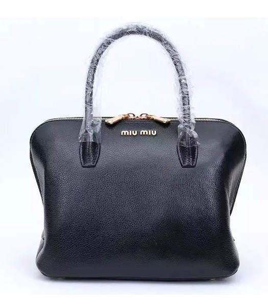 Miu Miu New Style Black Original Leather Top Handle Bag