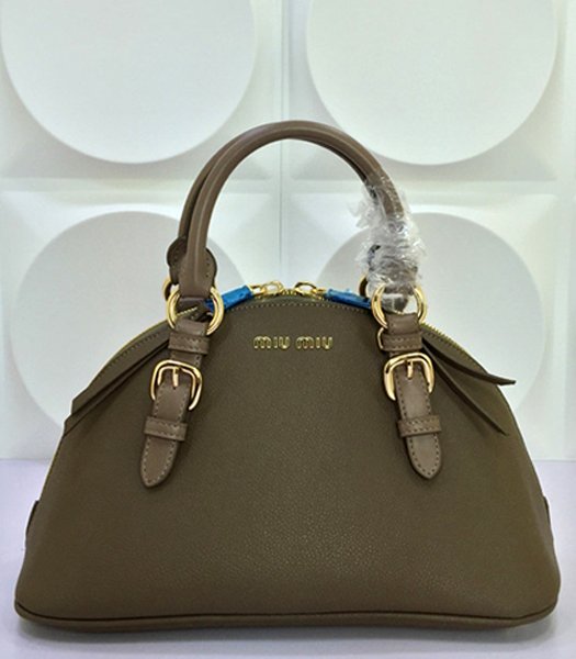 Miu Miu New Style Khaki Leather Top-handle Bag