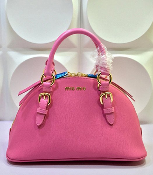 Miu Miu New Style Pink Leather Top-handle Bag