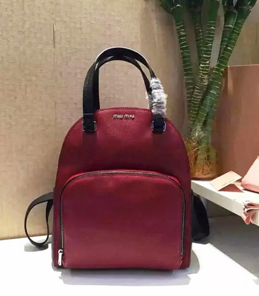 Miu Miu New Style Red Original Leather Backpack