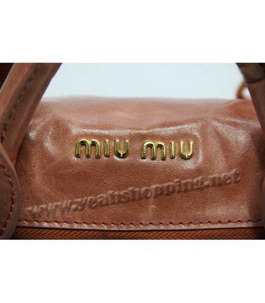 Miu Miu Oil Leather Tote Bag Pink-2