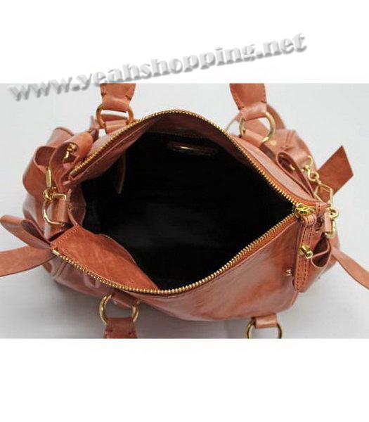 Miu Miu Oil Leather Tote Bag Pink-4