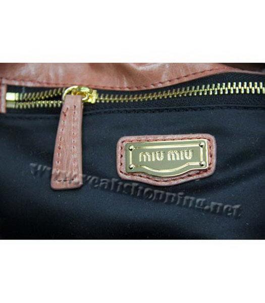 Miu Miu Oil Leather Tote Bag Pink-5
