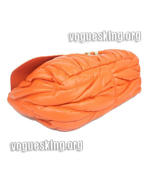 Miu Miu Orange Lambskin Leather Handbag with Chains-2