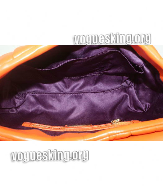 Miu Miu Orange Lambskin Leather Handbag with Chains-3