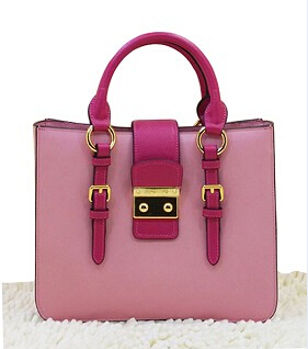 Miu Miu Pink Leather Small Tote Bag