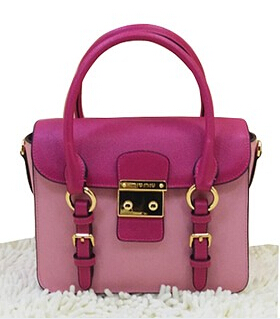 Miu Miu Pink Leather Small Tote Bag With Bag Cover
