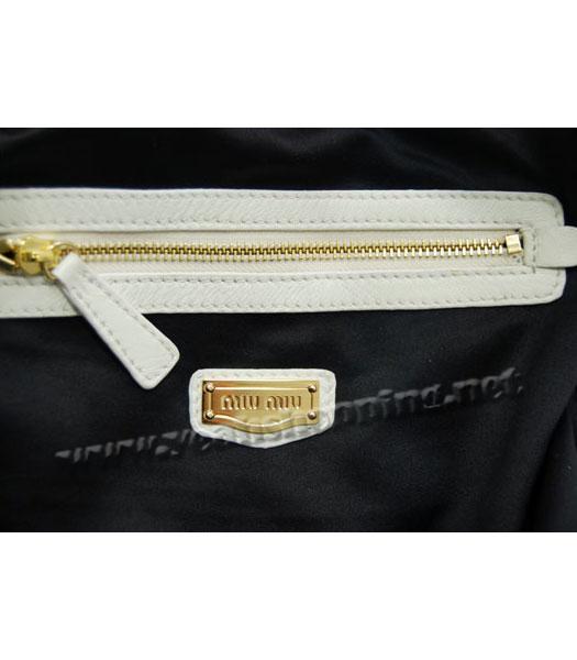 Miu Miu Pleated Hobo Bag in Offwhite Lambskin-6