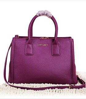 Miu Miu Purple Original Calfskin Leather Tote Bag