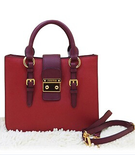 Miu Miu Red Leather Small Tote Bag