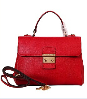 Miu Miu Red Original Lambskin Leather Snap Lock Bag