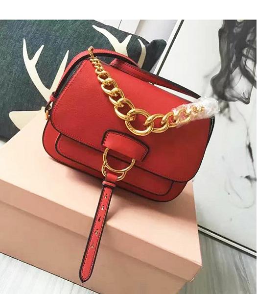 Miu Miu Red Original Leather Chains Bag
