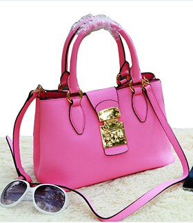 Miu Miu Sakura Pink Grainy Leather Tote Bag