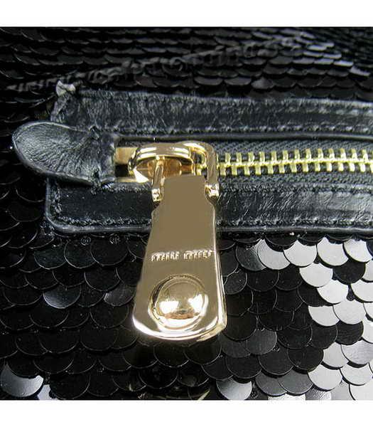 Miu Miu Sequined Lambskin Leather Tote Bag Black-5
