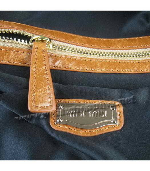 Miu Miu Sequined Lambskin Leather Tote Bag Gold-6