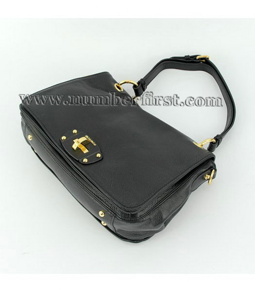 Miu Miu Shoulder Handbag in Black Genuine-5