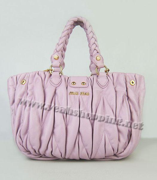Miu Miu Shoulder Handbag Pink Lambskin-5