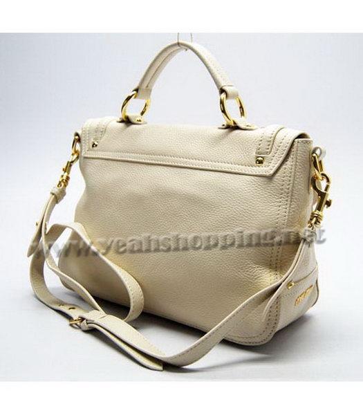 Miu Miu Small  Offwhite Leather Tote Bag-2
