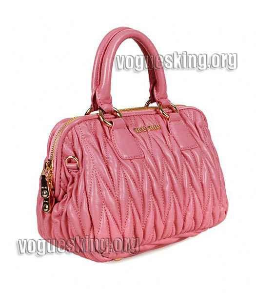 Miu Miu Small Peach Matelasse Lambskin Leather Handbag-1