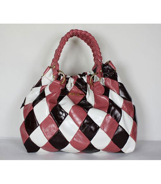 Miu Miu Small Rhombus Lattices Handbag in Pink