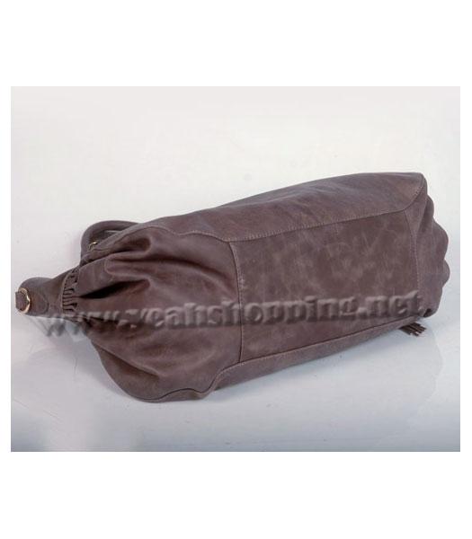 Miu Miu Small Suede Shopping Bag Grey Oil Leather-2