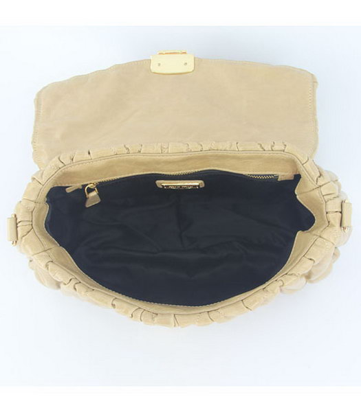 Miu Miu Small Tote Handbags Apricot Oil Leather-6