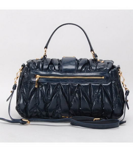 Miu Miu Small Tote Handbags Dark Blue Oil Leather-2