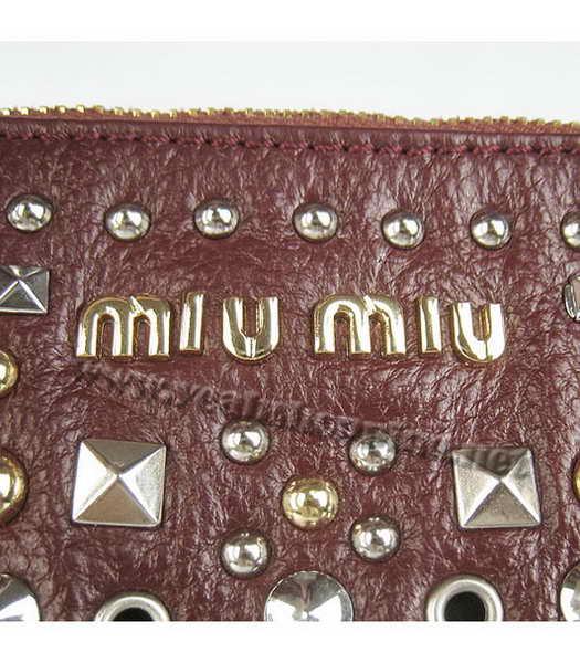 Miu Miu Studded Calf Leather Bag Red_Coffee-5