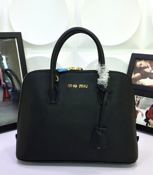 Miu Miu Top-quality Black Leather Top-handle Bag