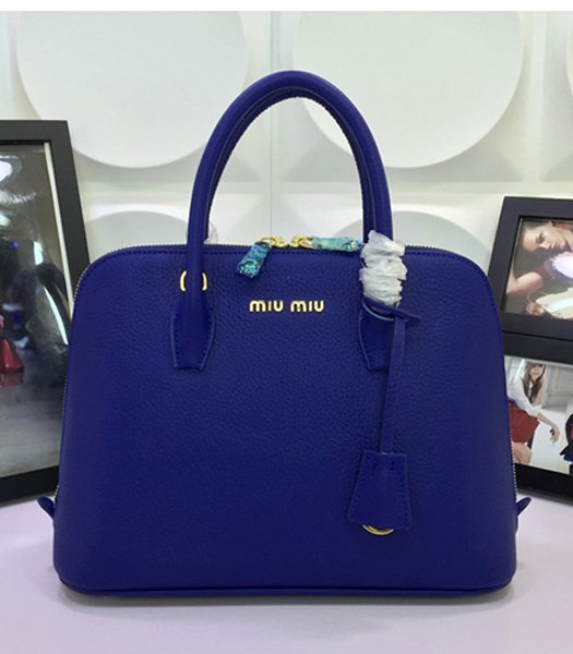 Miu Miu Top-quality Blue Leather Top-handle Bag