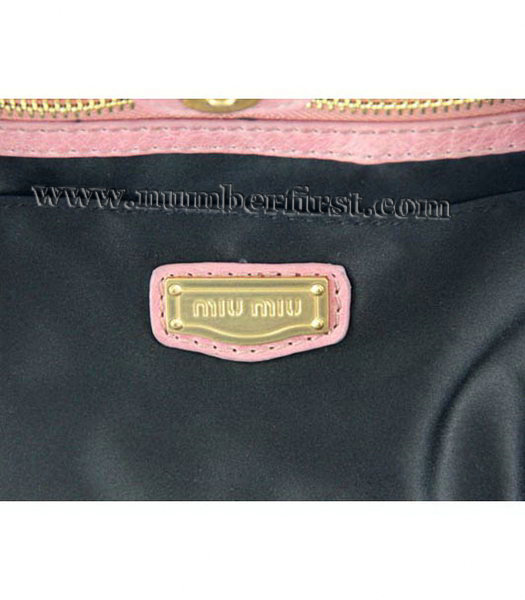 Miu Miu Tote Bag in Pink Oil Skin Leather-7