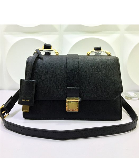 MiuMiu Top-quality Black Handbags Shoulder Bags Golden Metal