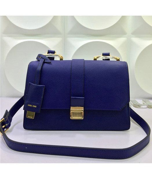 MiuMiu Top-quality Blue Handbags Shoulder Bags Golden Metal