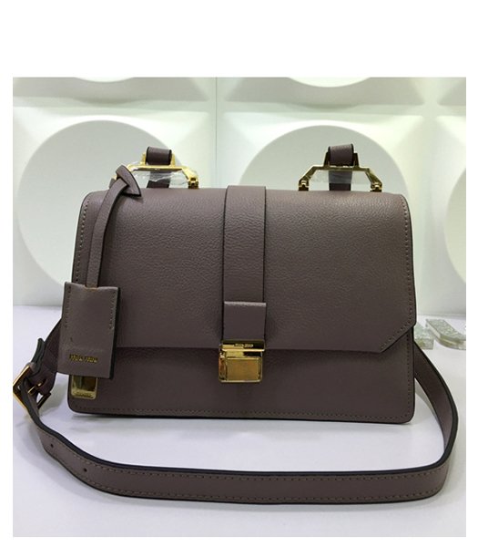 MiuMiu Top-quality Grey Handbags Shoulder Bags Golden Metal