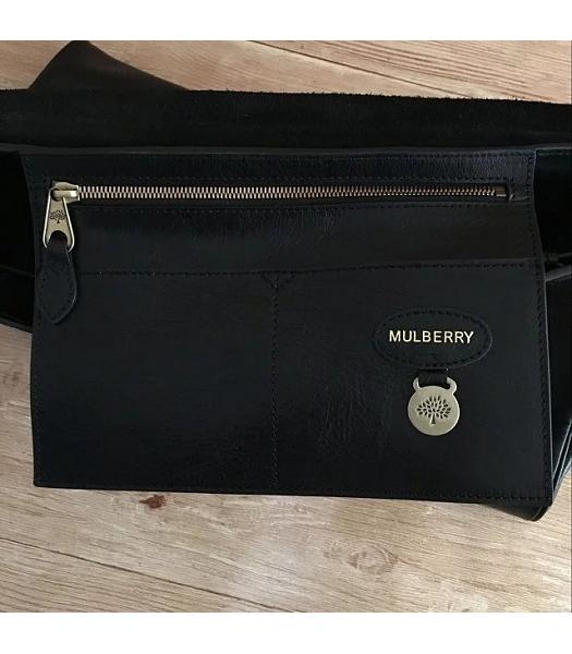 Mulberry Bayswater Black Plain Veins Leather 50cm Oversize Bag-4