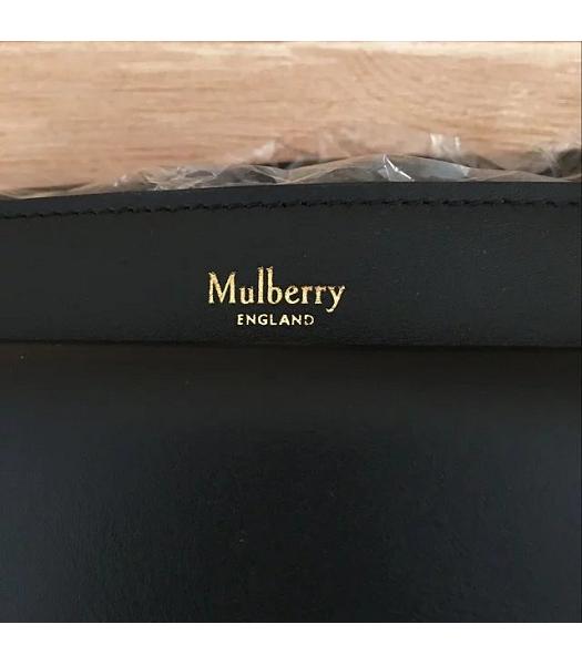 Mulberry Black Croc Veins Leather 31cm Tote Bag-3