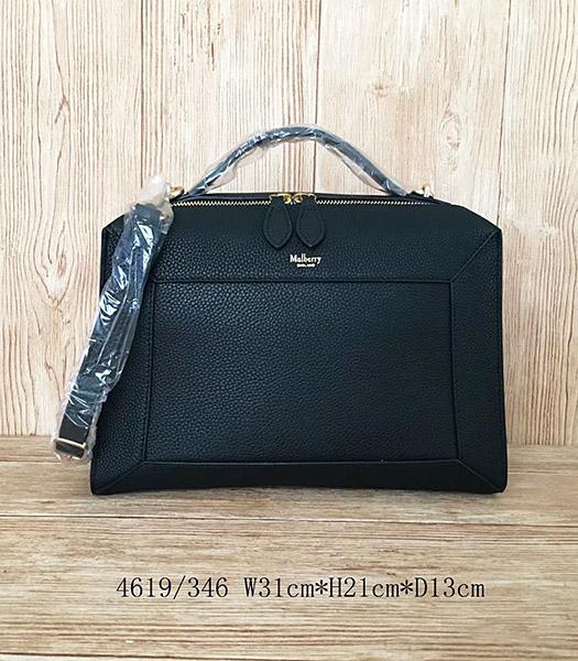 Mulberry Black Litchi Veins Leather Handle Bag