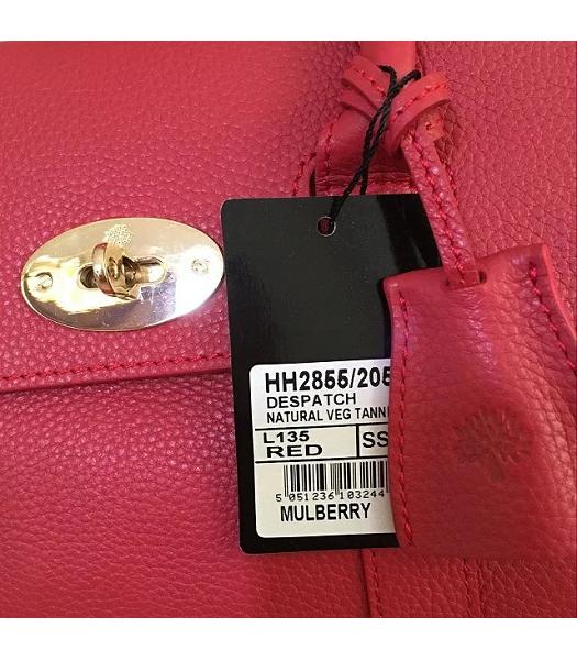 Mulberry Heritage Bayswater Red Litchi Veins Leather 28cm Tote Bag-6