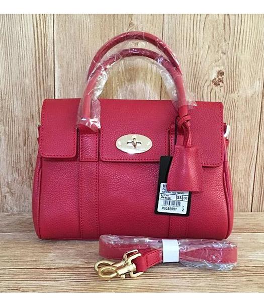 Mulberry Heritage Bayswater Red Litchi Veins Leather 28cm Tote Bag