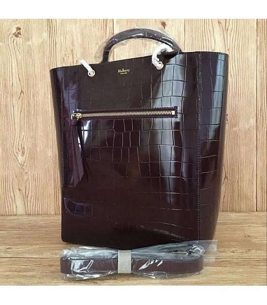 Mulberry Jujube Croc Veins Leather 31cm Tote Bag-6